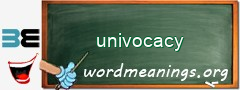 WordMeaning blackboard for univocacy